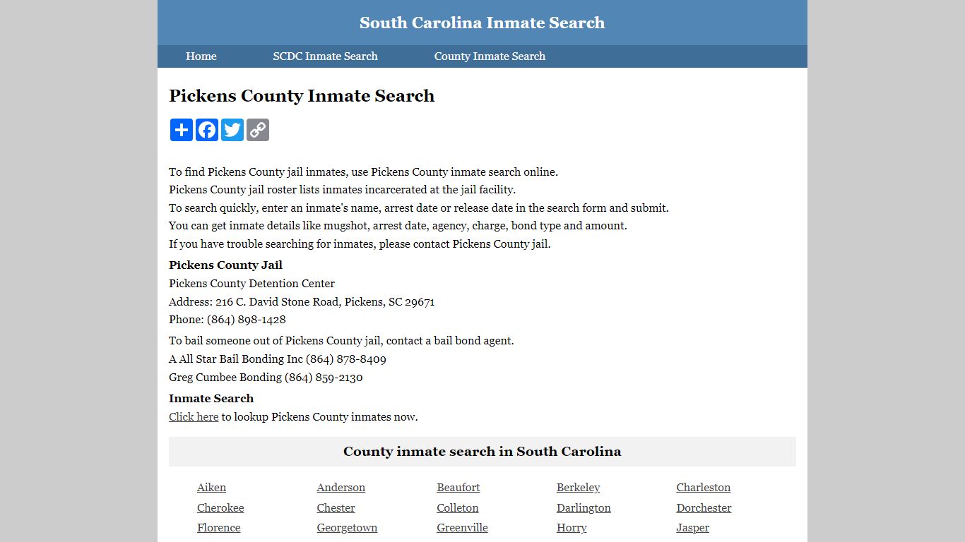 Pickens County Inmate Search